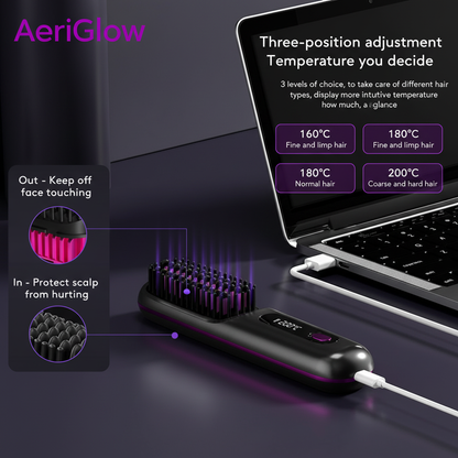 AeriGlow-Wireless Fast Heatig Straightening Comb